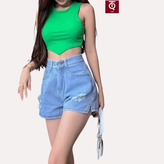 Quần short đùi jean nữ rách lưng cao TiQi Jeans S1-487