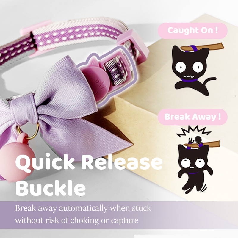 HamshMoc Vòng Cổ Nhẹ Mềm Mại Thoải Mái Bền Bỉ Có Chuông Và Nơ Dễ Thương Có Thể Điều Chỉnh Cho Thú Cưng / Mèo / Thỏ