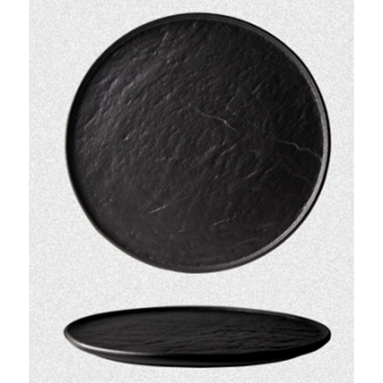 Dĩa sứ tròn cao cấp - D22cm - Stone Black