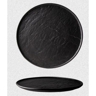Dĩa sứ tròn cao cấp - d22cm - stone black