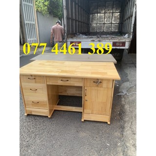 Bàn học gỗ thông cao cấp, 1m2 có ngăn kéo và hộc bàn đựng tài liệu giá xưởng HCM