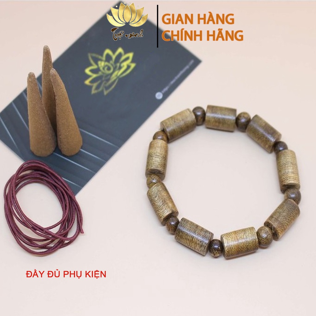 Vòng Tay Trầm Hương Trụ Trúc 10mm Trầm Tốc Việt
