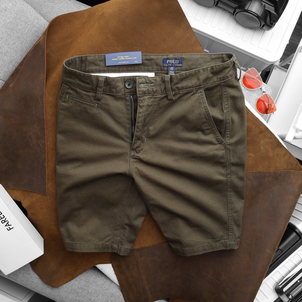 Quần Short Kaki Nam Polo Ralph Lauren 3 Màu - Dáng Rộng Thoải Mái - Form Ngang gối - Giá Rẻ Nhất