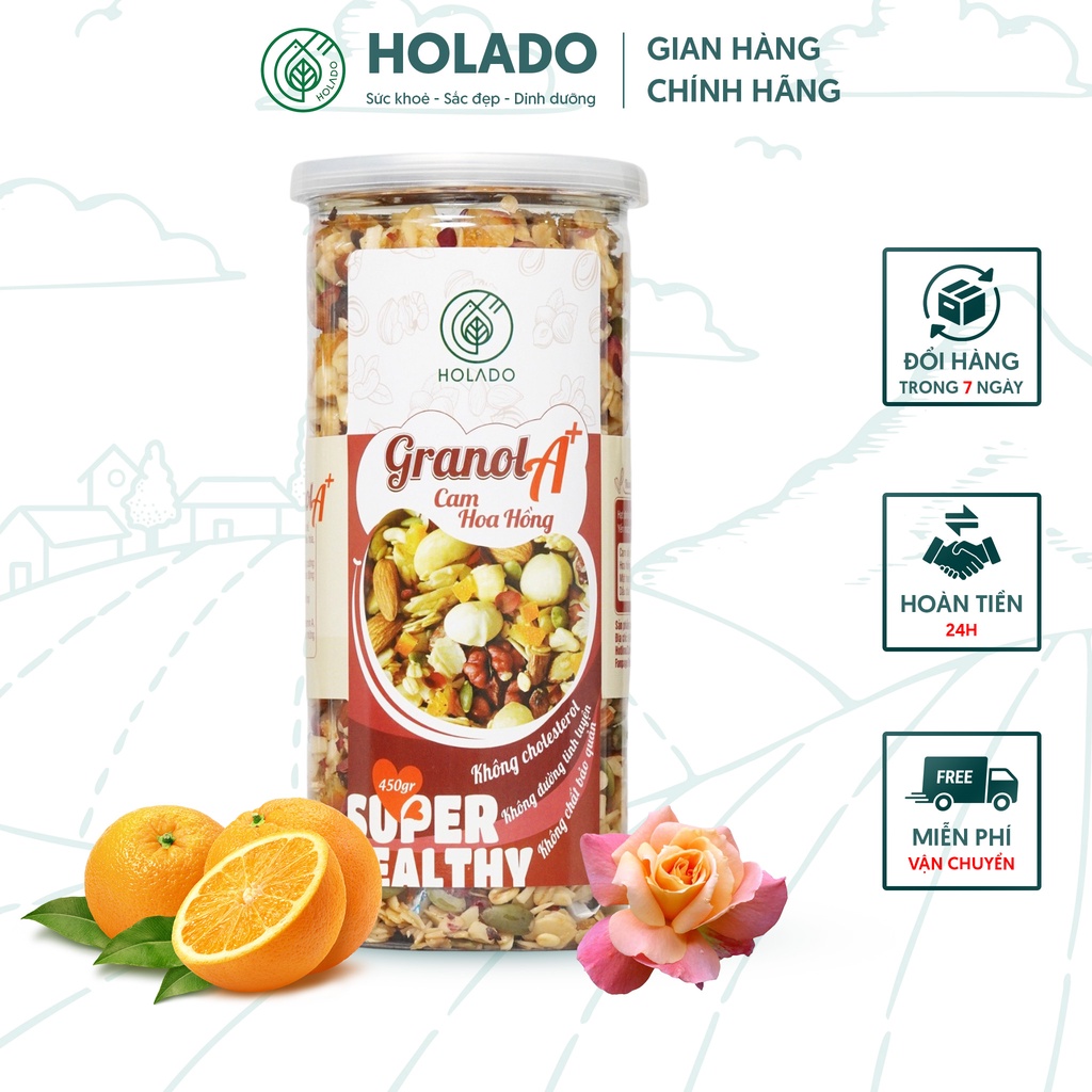 Granola siêu hạt Vị Cam & Hoa Hồng