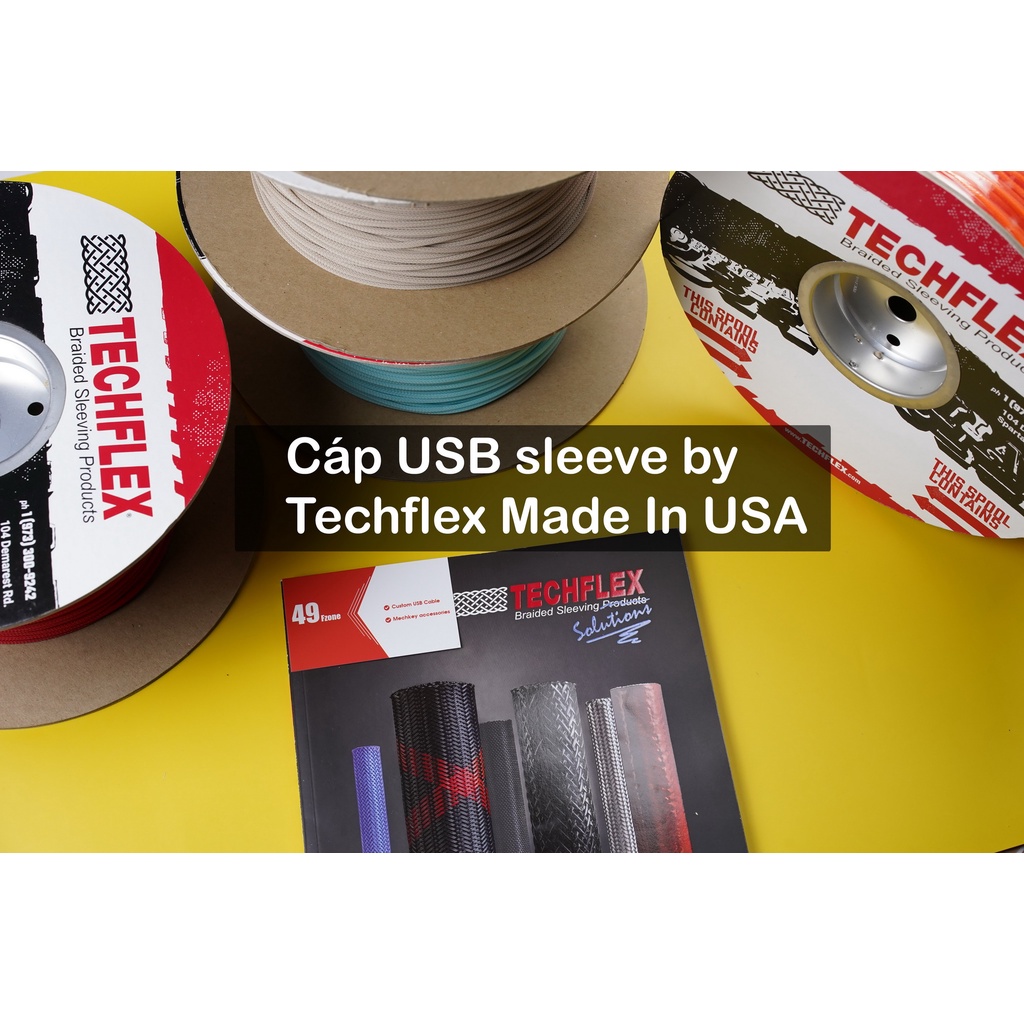 Dây cáp custom cho bàn phím cơ 49Fzone Custom Cable USB - Uptown Gold