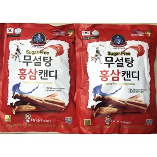Kẹo hồng sâm không đường 365 Hàn Quốc 2 gói 500g
