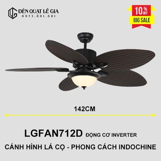 Quạt trần phong cách đông dương lê gia lgfan712d | quạt trần trang trí
