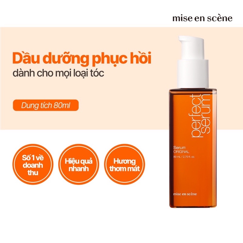 Dưỡng Tóc Mise En Scene All New Perfect Hair Serum Styling và Golden Morocco