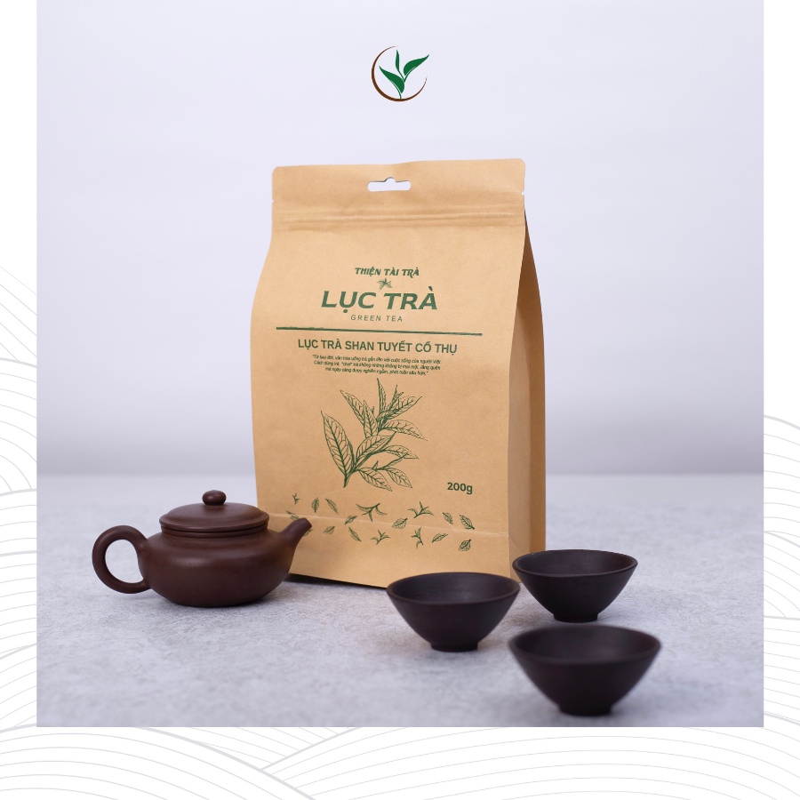 Lục Trà Shan Tuyết Cổ Thụ Thiện Tài Trà (1 tôm 2 lá) Túi 200 gram