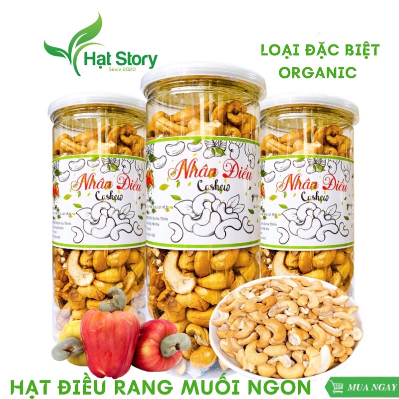 500Gr Hạt Điều Rang Muối Vỡ Loại 1, Sạch Vỏ Lụa Siêu Ngon Như Hình