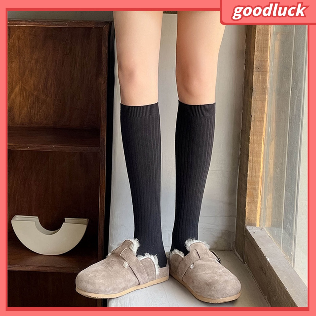 1 Đôi Tất Dệt Kim Co Giãn Thời Trang Thu Đông Phong Cách Nhật Bản