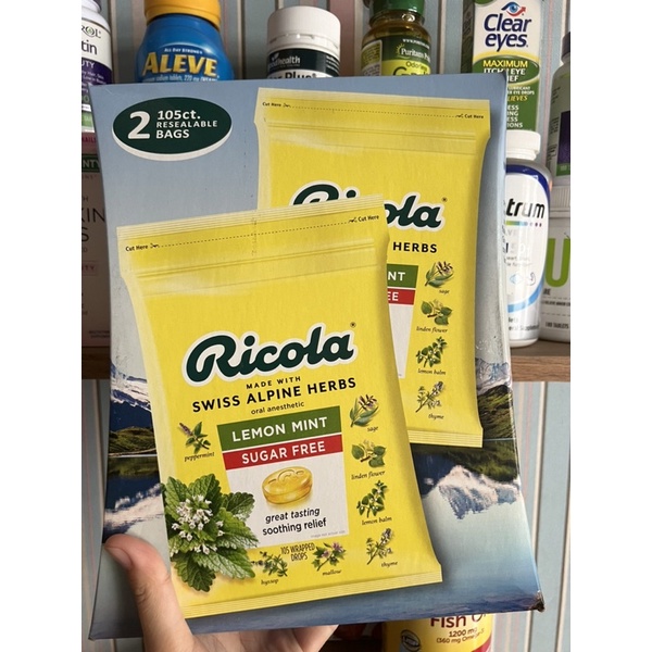 Kẹo ngậm thảo mộc thông cổ giảm ho Ricola Mỹ