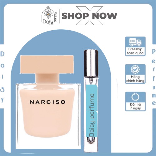 ⁻ᴰᵃᶦˢʸ⁻ Nước Hoa Nữ Narciso Poudree Chai 10ml, Chai Lùn Màu Phấn