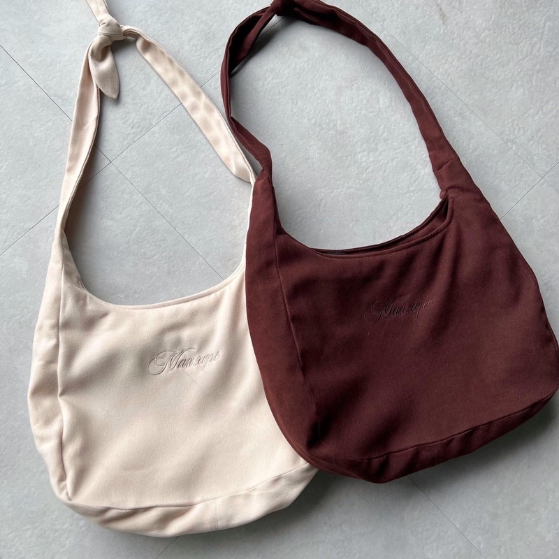 Túi Buộc Dây “Bow Tie Tote Bag” Vải Nhung