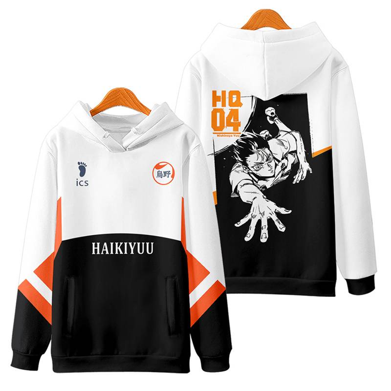 Áo Khoác Tay Dài Có Khóa Kéo In Họa Tiết Haikyuu 3D Thời Trang Cho Nam Và Nữ Mới