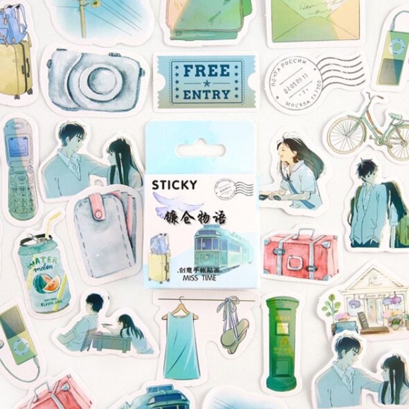 Set 46 Tấm Sticker Dán Trang Trí Điện Thoại Laptop Họa Tiết Hoạt Hình Sáng Tạo