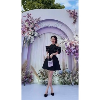ĐẦM ĐEN CỔ YẾM ĐÍNH ĐÁ