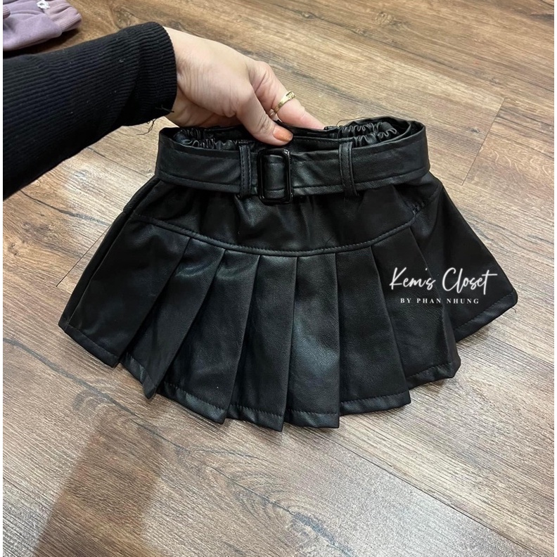 Chân Váy Da Kèm Belt Cho Bé Gái Hàng Loại 1