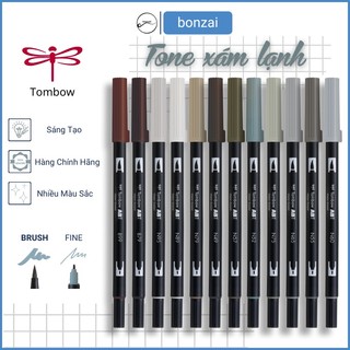 Bút cọ tombow abt dual brush pens tone xám lạnh