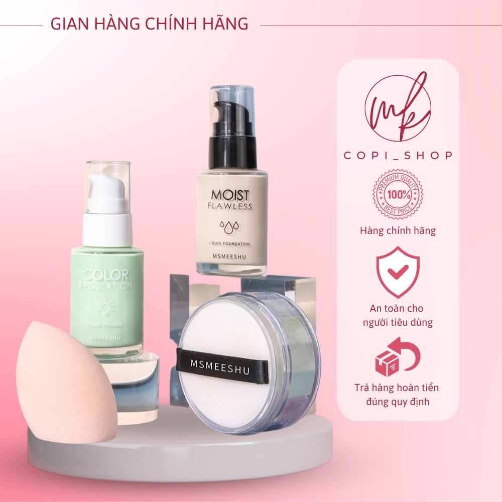 Bộ sản phẩm kem nền trang điểm MSMEESHU gồm 4 món đa năng tiện dụng .