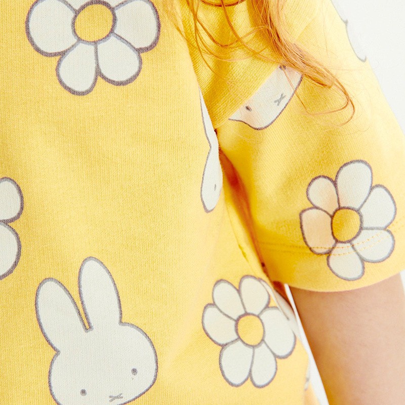 Bộ hè cotton Little Maven vàng hoa thỏ LM22004 cho bé gái 2-8 tuổi - Little Maven Official Store