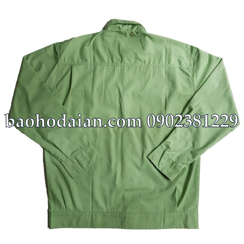 Quần áo công nhân vải si thoáng mát màu xanh đậu