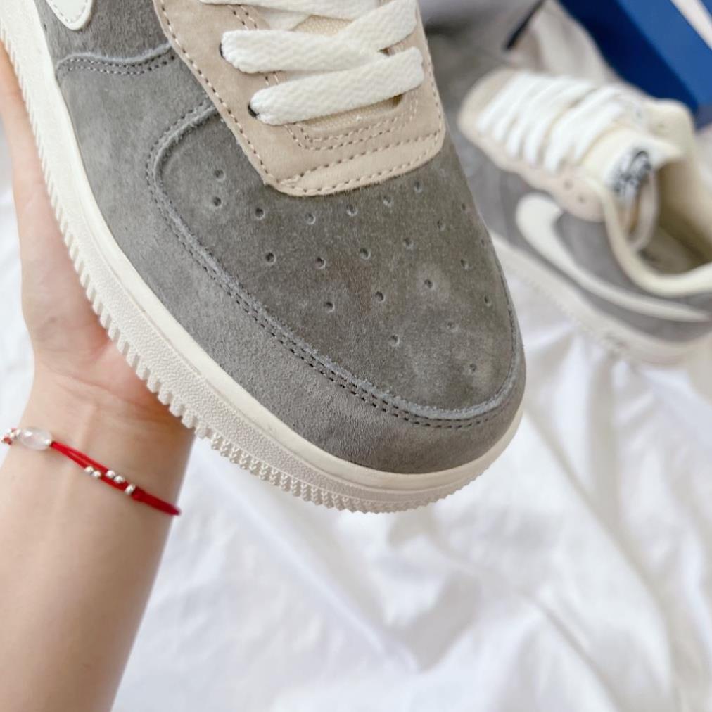 Giày sneaker Air force 1 Grey Pavy Tale ( Af1 Xám da lộn ) - Giày _Nike Xám NỈ Air Force 1, AF1 Bản chuẩn đẹp fullbox e