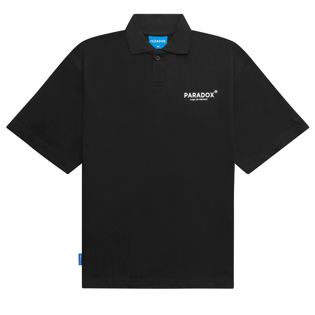 Áo thun có cổ Paradox tay lỡ THE COURTEOUS POLO - Đen