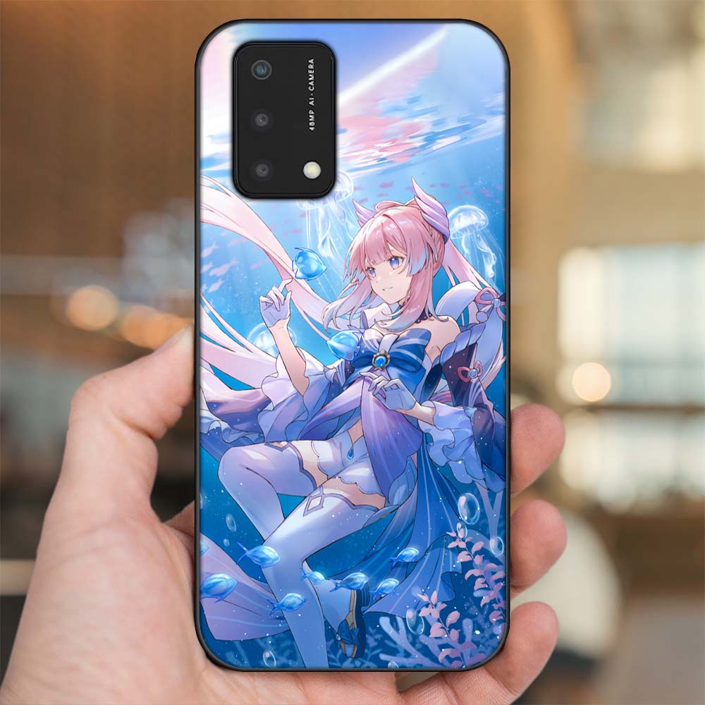 Ốp lưng Oppo A74, A93 5G, A95 viền đen in hình Sangonomiya Kokomi Genshin Impact