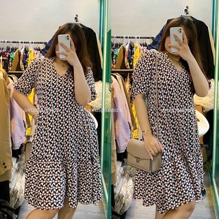 [virusplussize] sale outlet - Đầm bigsize anna grace (annagd) hoạ tiết bigsize (lỗi loang màu)