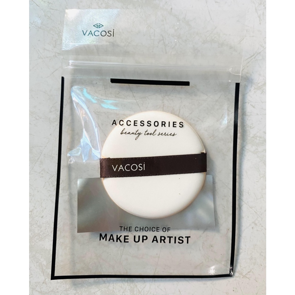 Bông phấn khô tròn nhỏ Vacosi -  bông tán phấn nén bịch 2 cái