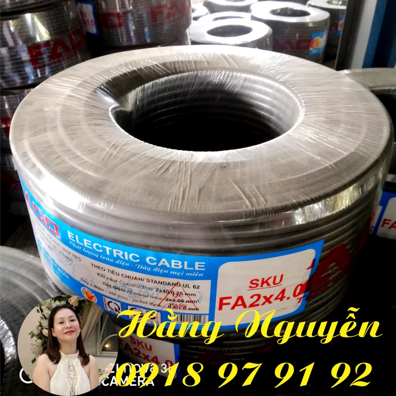 FA 2x1.0 1.5 2.5 4.0 6.0 - 10 MÉT - CÁP PHA 2 RUỘT ĐỒNG MỀM Cu/PVC/PVC 300/500V - CÁP ĐIỆN FADACO