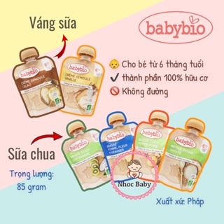 Váng sữa, Sữa chua hữu cơ Babybio cho bé từ 6m+ gói 85g Pháp