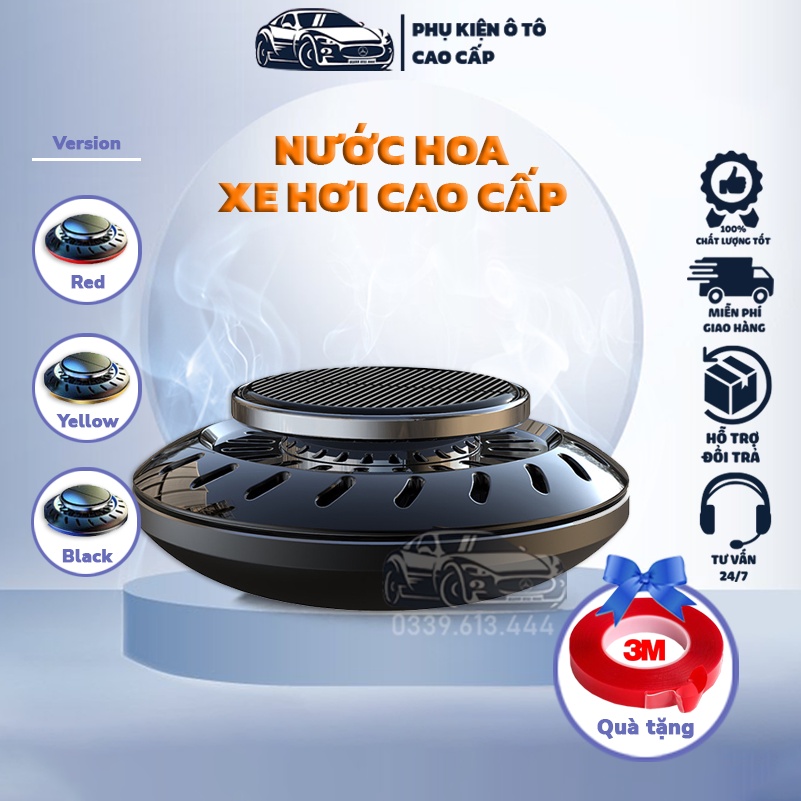 Nước Hoa Ô Tô Cao Cấp mini, Mô Hình Đĩa Bay UFO, Xoay Năng Lượng Mặt Trời chất liệu hợp kim sang trọng