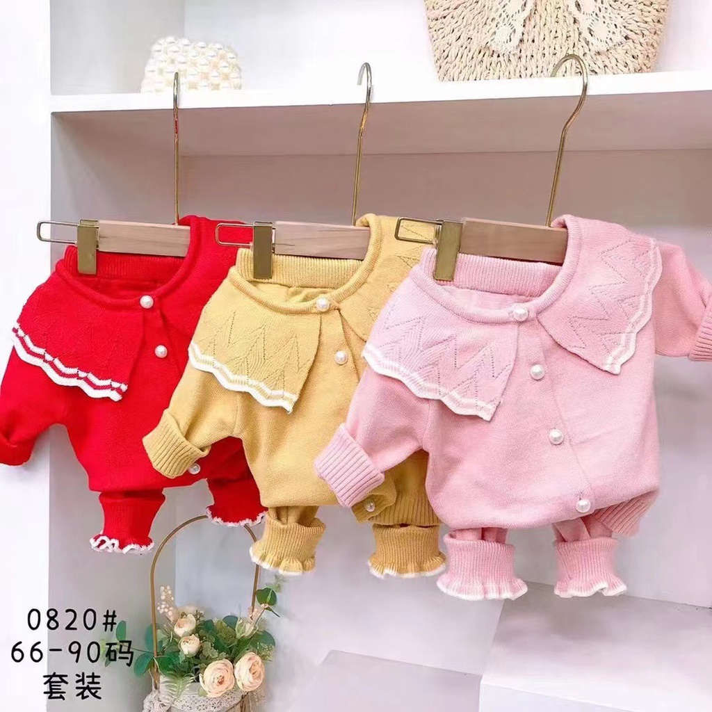 Bộ len nơ cổ Quảng Châu tiểu thư bé gái