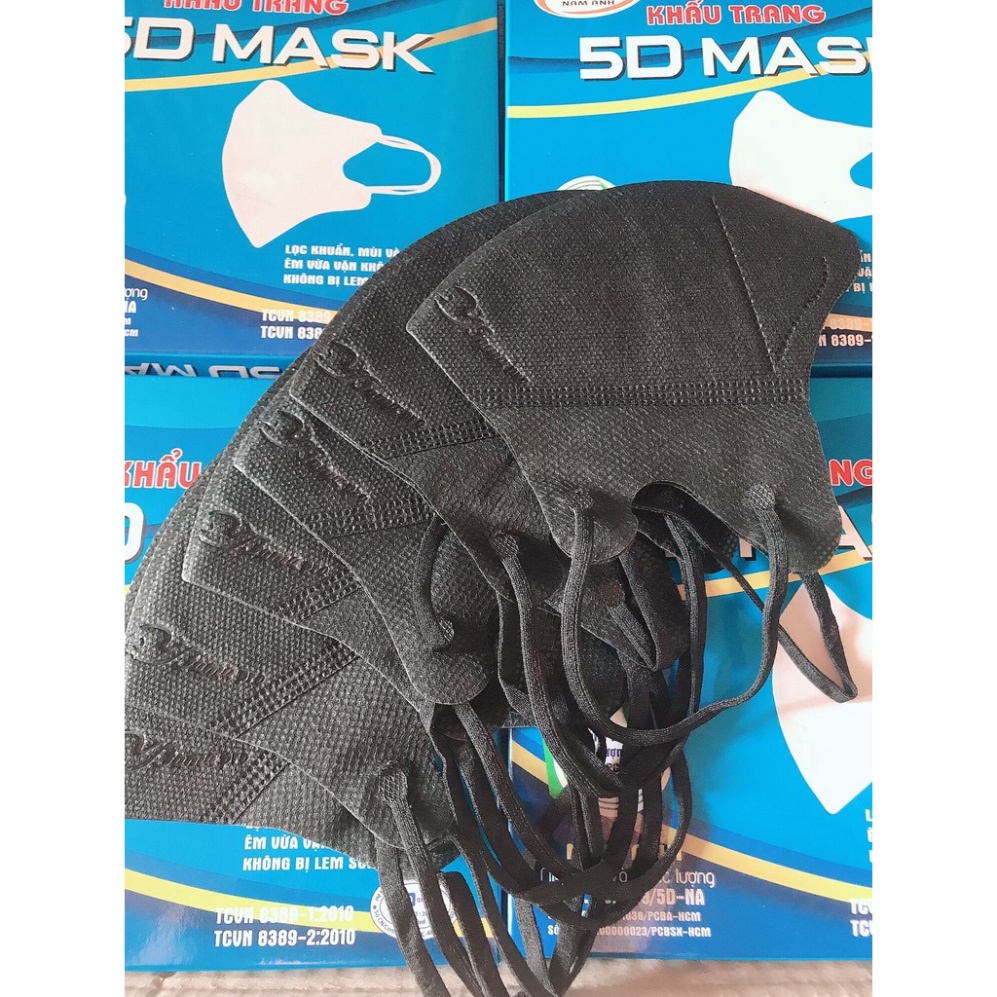 KHẨU TRANG 5D Mask NAM ANH Farmapro MÀU ĐEN