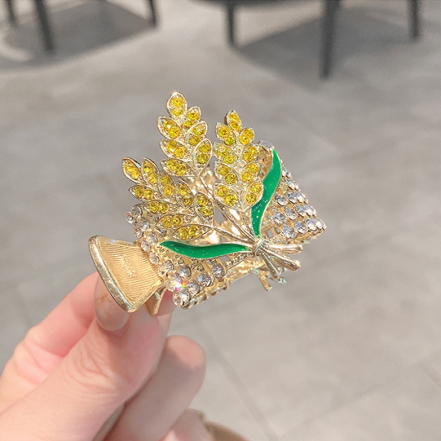 Kẹp Tóc Đuôi Ngựa Bằng Hợp Kim Đính Kim Cương Giả Phong Cách Hàn Quốc