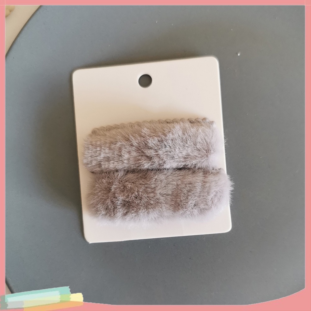 Set 2 Kẹp Tóc Màu Trơn Thời Trang Cho Nữ