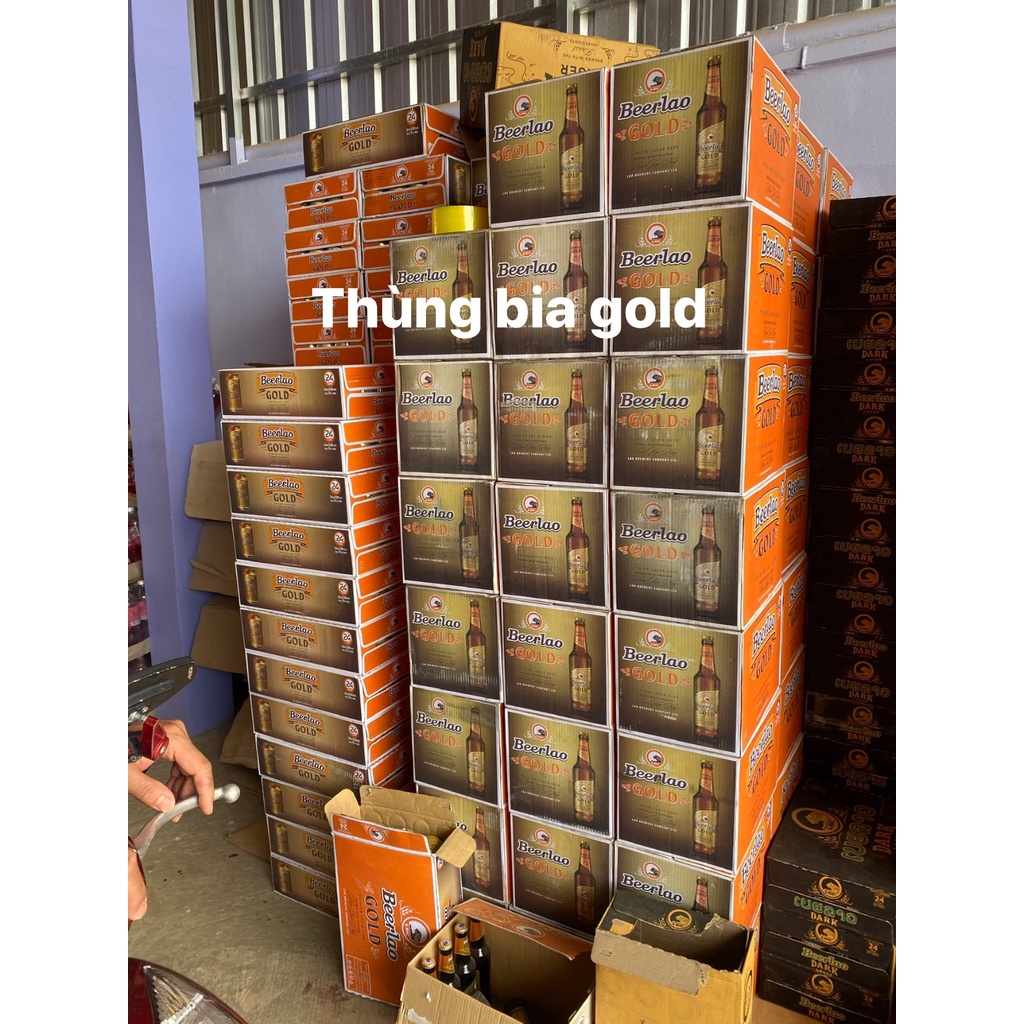 Bia Lào gold lager , 5% uống đầm, êm dịu, 1 thùng 24 lon 330ml