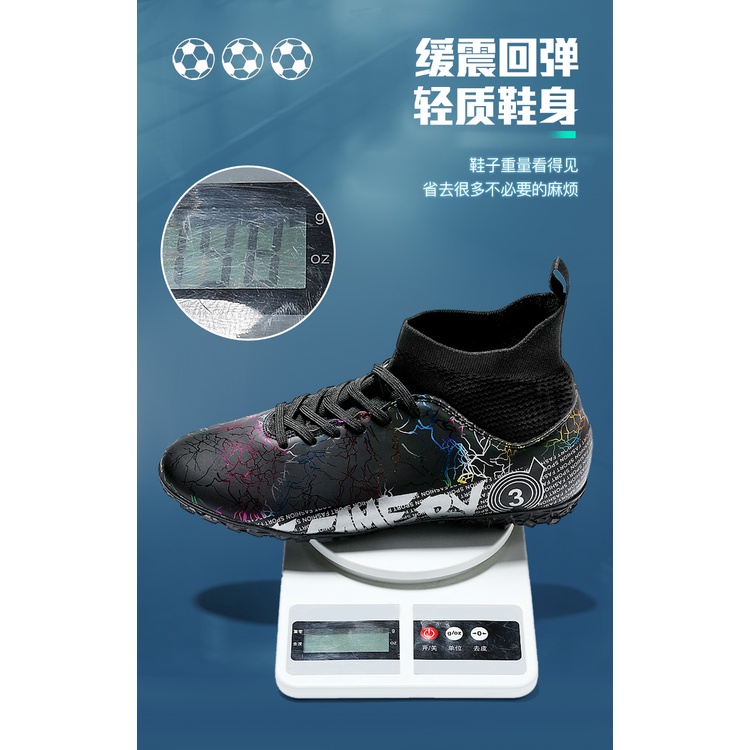 Giày Đá Banh Sân Cỏ Nhân Tạo Chống Trượt Trọng Lượng Nhẹ Thoáng Khí Có Gai Dài Phong Cách Mới Size 33
