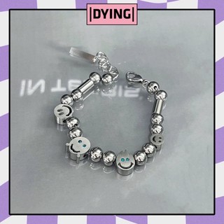 Vòng tay bi smile mặt cười cá tính - thép titan không rỉ