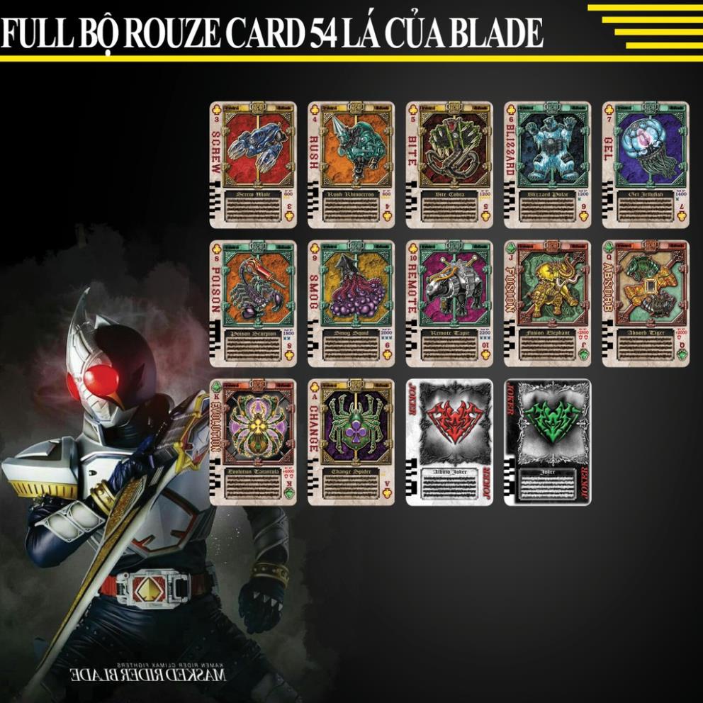 Bộ 54 thẻ bài sưu tầm card in kamen rider Blade đọc được trong Driver