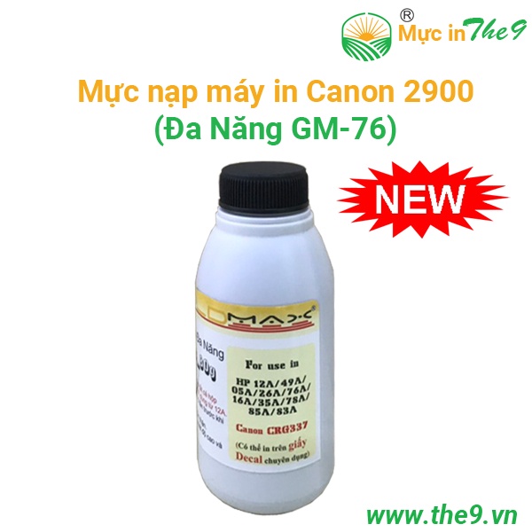 COMBO 5/ 4/ 3/ 2/ 1 CHAI mực nạp máy in Canon 2900  đa năng siêu đậm nét đẹp cho máy in Canon 3300, .Hp1020