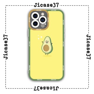 Ốp lưng iphone và samsung xiaomi oppo cạnh vuông Jicase trái bơ