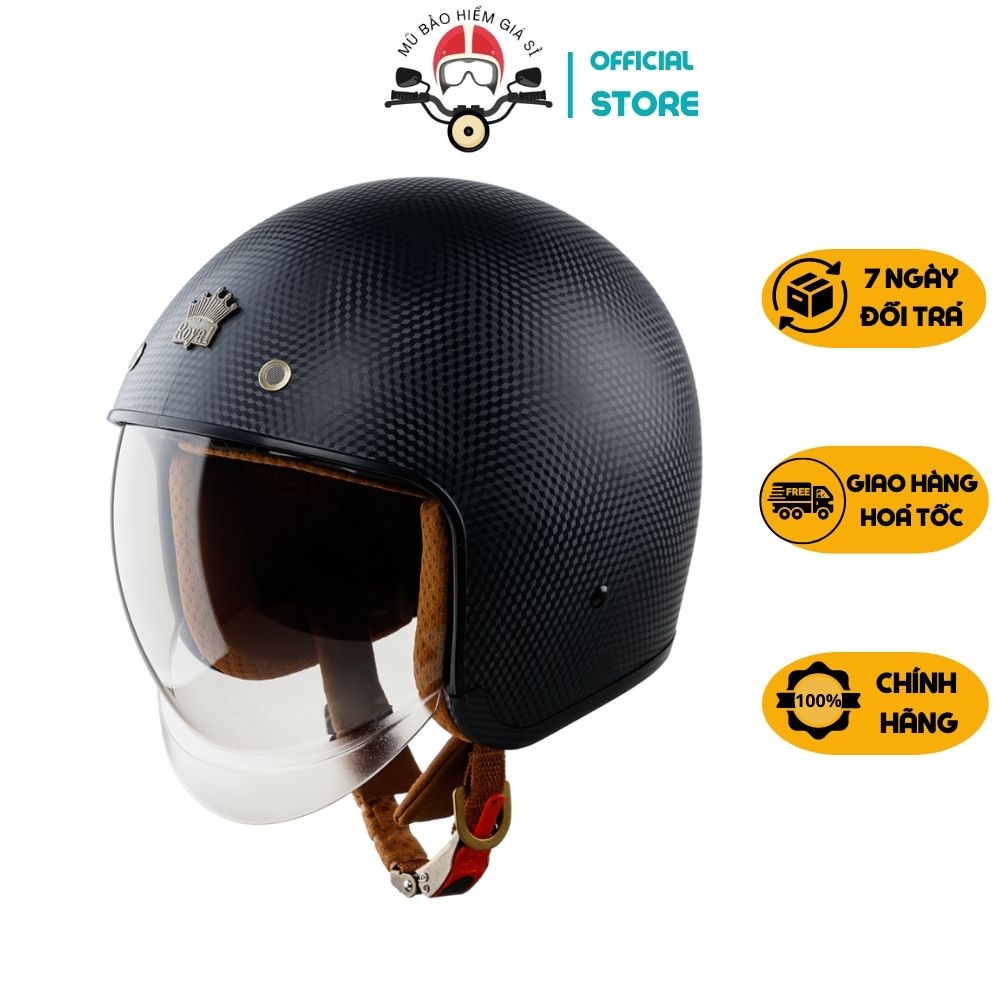 Mũ Nón Bảo Hiểm 3/4 Royal M139 Kính Âm - lót tháo rời Cực Hot size