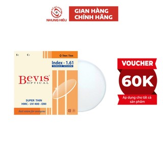 Tròng kính mỏng nhung hiếu bevis 1.61 chống xước, chống phản quang, cản 100% tia uv