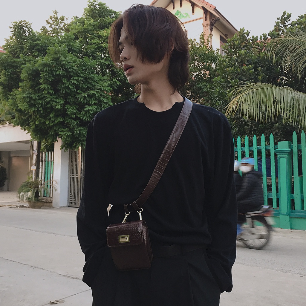 Áo Dài Tay Longtee Cotton Tăm xẻ tà Nam nữ Hàng thiết kế