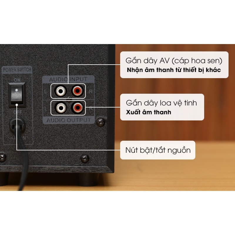 Loa vi tính Enkor E50 Đen 2.1 kênh 20W Chính hãng,giá tốt