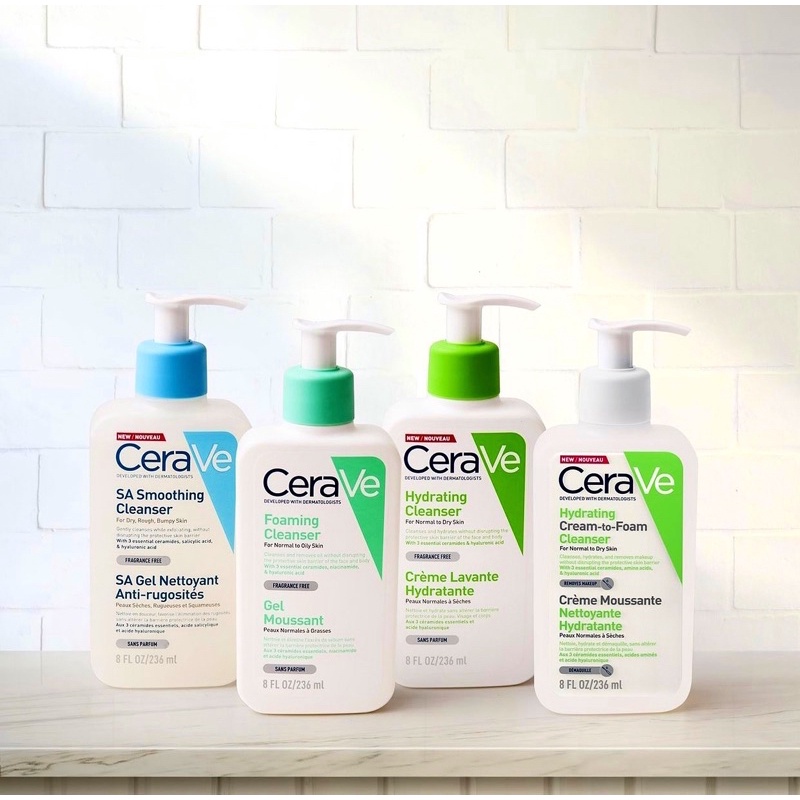Sữa Rửa Mặt Cerave Foaming Facial Cleanser Dành Cho Da Dầu, Da Khô, Da nhạy cảm.