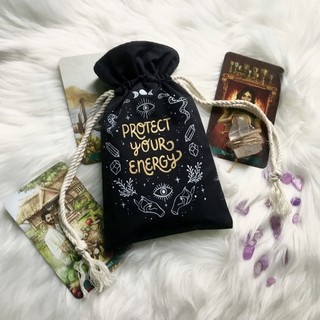 Túi đựng bài tarot "Protect your energy", túi đựng bài, túi tarot Lilidatarot